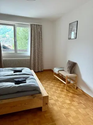Ein Bett oder Betten in einem Zimmer der Unterkunft Apartment Snowball, Modern, cosy, Matterhorn views