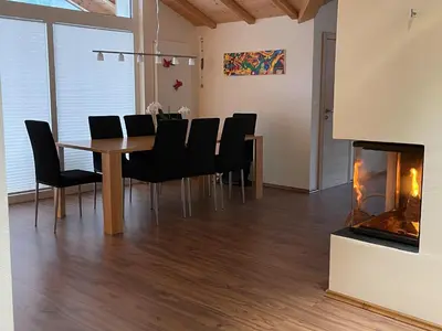Ein Sitzbereich in der Unterkunft Cresta Loft in Saas-Grund