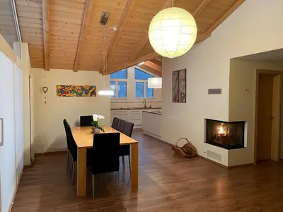 Ein Sitzbereich in der Unterkunft Cresta Loft in Saas-Grund