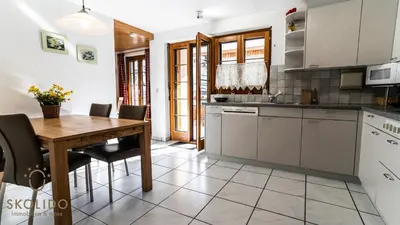 Küche/Küchenzeile in der Unterkunft Ferienwohnung Haus Binelti, Fiesch