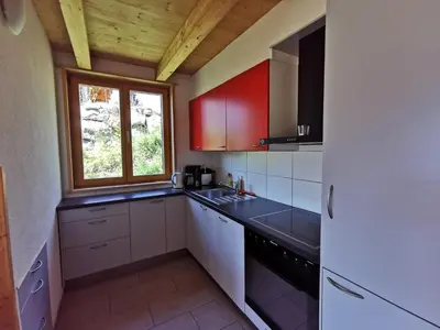 Küche/Küchenzeile in der Unterkunft Chalet Mélèze in sonniger Lage mit schönem Ausblick , für 6 Personen
