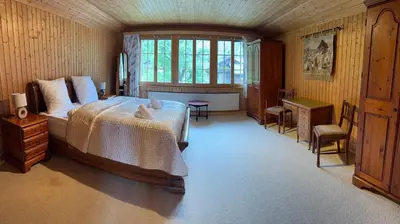 Ein Bett oder Betten in einem Zimmer der Unterkunft Chalet Bärli