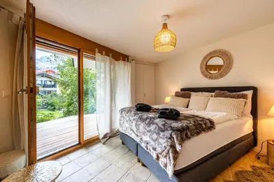 Ein Bett oder Betten in einem Zimmer der Unterkunft Cozy Chamia Studio