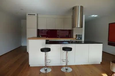 Küche/Küchenzeile in der Unterkunft Exklusive Wohnung mit Panoramasicht auf Melchsee-Frutt