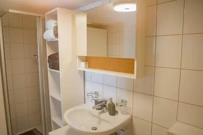 Ein Badezimmer in der Unterkunft Chalet Bächlerhaus