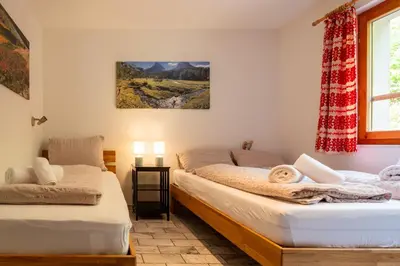 Ein Bett oder Betten in einem Zimmer der Unterkunft Chalet Pantke