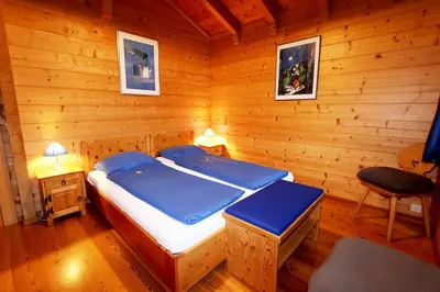Ein Bett oder Betten in einem Zimmer der Unterkunft Chalet Les Mélèzes