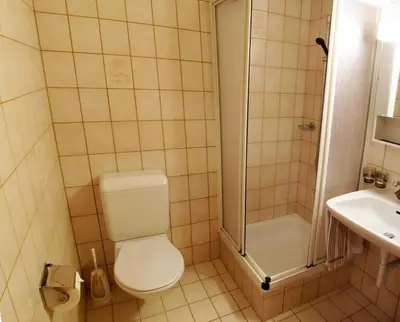 Ein Badezimmer in der Unterkunft Hirsch