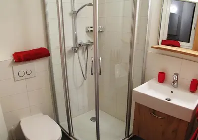 Ein Badezimmer in der Unterkunft Dolomit