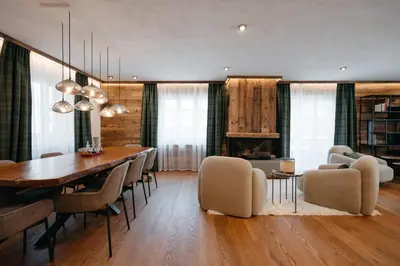 Ein Sitzbereich in der Unterkunft Mountain Bliss Duplex - Saas Fee