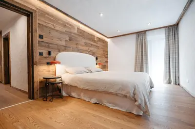 Ein Bett oder Betten in einem Zimmer der Unterkunft Mountain Bliss Duplex - Saas Fee