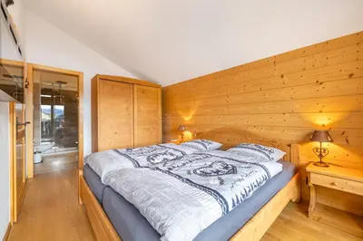 Ein Bett oder Betten in einem Zimmer der Unterkunft Ferienwohnung Athosia