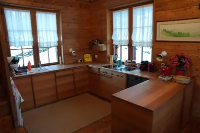 Küche/Küchenzeile in der Unterkunft Chalet de La Tour Mayens de Sion 4 Vallées
