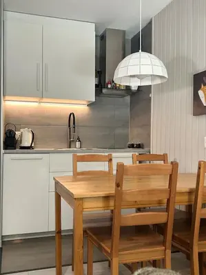 Küche/Küchenzeile in der Unterkunft Cozy Studio Veysonnaz Near Gondola