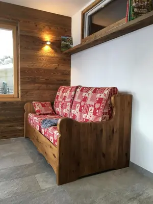 Ein Sitzbereich in der Unterkunft Apartment Chalet Mont Noble, 4 Vallées