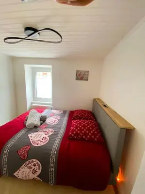 Ein Bett oder Betten in einem Zimmer der Unterkunft Appartement typique avec Carnotzet