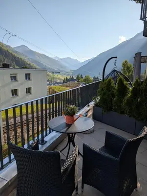 Ein allgemeiner Bergblick oder ein Berglick von der Ferienwohnung aus