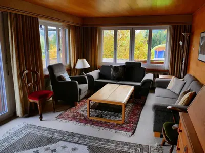 Ein Sitzbereich in der Unterkunft Silberdistel C9 Central apartment with alps view