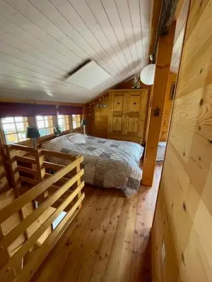 Ein Bett oder Betten in einem Zimmer der Unterkunft Mazot JHR Unterbäch VS