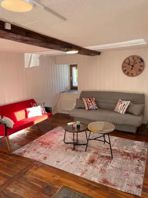 Ein Sitzbereich in der Unterkunft La Grande Majorie de Nendaz