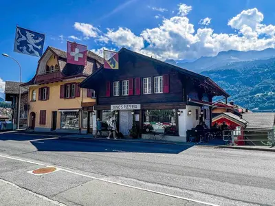 Ein allgemeiner Bergblick oder ein Berglick von der Ferienwohnung aus
