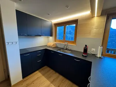 Küche/Küchenzeile in der Unterkunft Ferienwohnung Am Hang 1OG