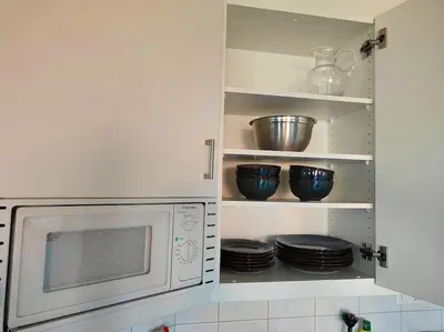 Küche/Küchenzeile in der Unterkunft Ruhiges Studio mit Aussicht fast bis nach Interlaken