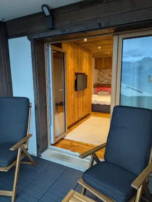 Ein Bett oder Betten in einem Zimmer der Unterkunft Studio Le Chamois - Veysonnaz