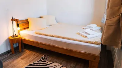Ein Bett oder Betten in einem Zimmer der Unterkunft Apartment Olsa - Cozy Studio in Kandersteg