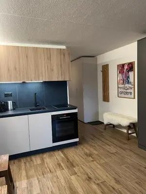 Küche/Küchenzeile in der Unterkunft Studio élégant rénové avec vue à Anzère