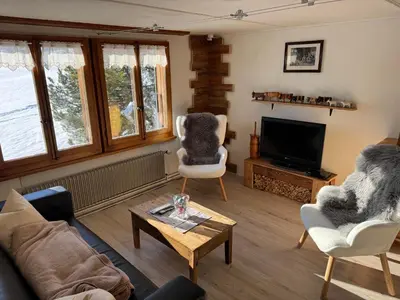 Ein Sitzbereich in der Unterkunft Enzian 4 Zi Ferienwohnung in Landhaus
