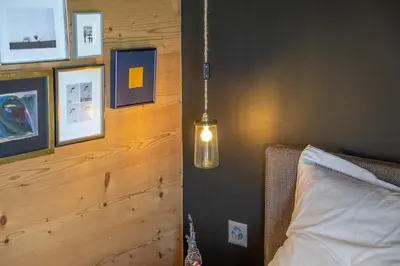 Ein Bett oder Betten in einem Zimmer der Unterkunft Alphütte Ried