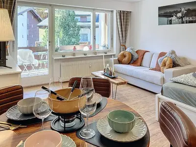 Ein Sitzbereich in der Unterkunft Saas-Fee Panorama Studio