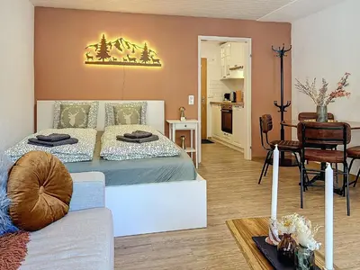 Ein Sitzbereich in der Unterkunft Saas-Fee Panorama Studio
