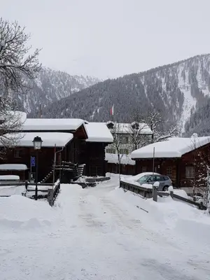 Stall Ferienhaus im Winter