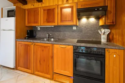 Küche/Küchenzeile in der Unterkunft Appartement moderne au coeur de Nendaz