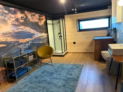 Ein Sitzbereich in der Unterkunft Cloud Garden Maisonette