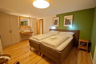 Ein Bett oder Betten in einem Zimmer der Unterkunft Chalet Aeschhorn