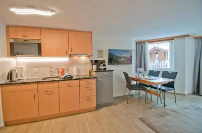 Küche/Küchenzeile in der Unterkunft Chalet Aeschhorn