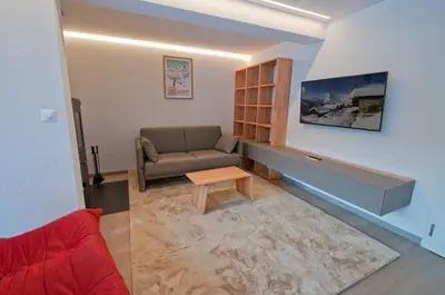Ein Sitzbereich in der Unterkunft Chalet Kamanga