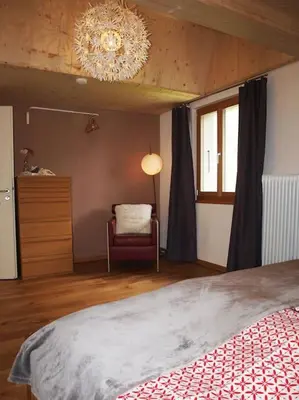 Ein Bett oder Betten in einem Zimmer der Unterkunft Chez Sophie Aletsch - Binntal
