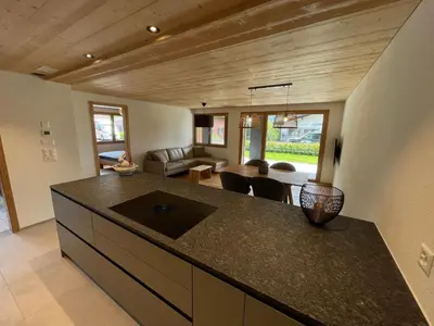 Ein Sitzbereich in der Unterkunft Bergblick Apartments - Schwarzhorn