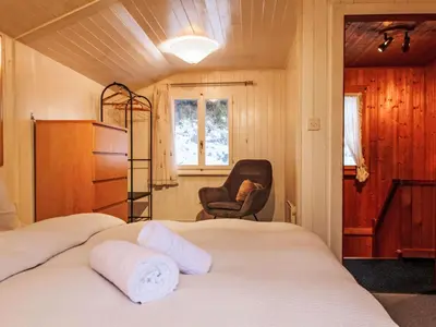 Ein Bett oder Betten in einem Zimmer der Unterkunft Chalet Chalet Grepon by Interhome