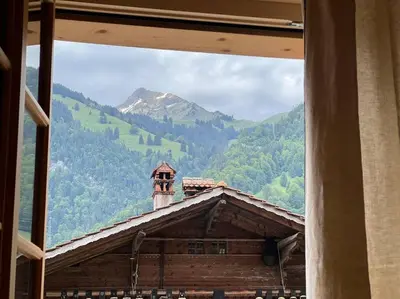 Ein allgemeiner Bergblick oder ein Berglick von der Ferienwohnung aus