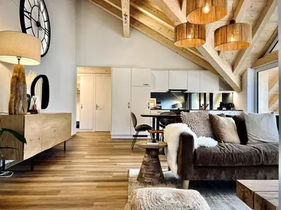 Ein Sitzbereich in der Unterkunft Hidden Retreats The Niesen