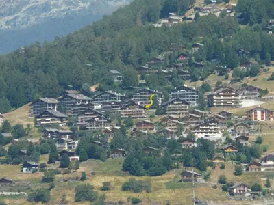 Ein allgemeiner Bergblick oder ein Berglick von der Ferienwohnung aus
