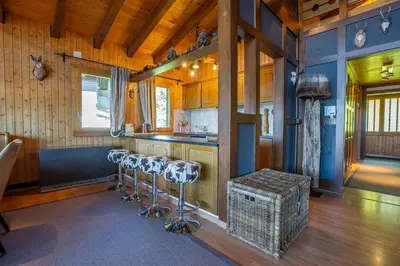 Ein Sitzbereich in der Unterkunft Chalet Rübezahl Attika