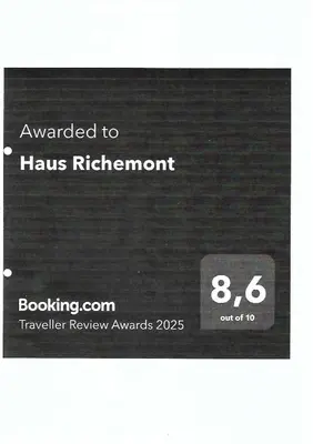 Ein Zertifikat, Auszeichnung, Logo oder anderes Dokument, das in der Unterkunft Haus Richemont ausgestellt ist
