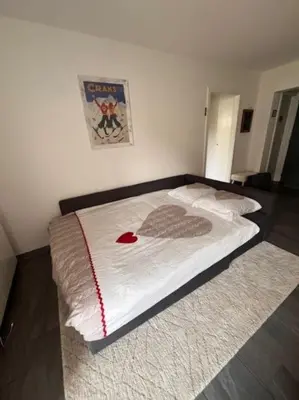 Ein Bett oder Betten in einem Zimmer der Unterkunft Charmant appart, avec parking à quelques minutes du départ des télécabines