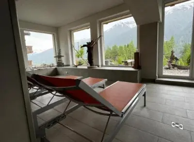 Ein allgemeiner Bergblick oder ein Berglick von der Ferienwohnung aus